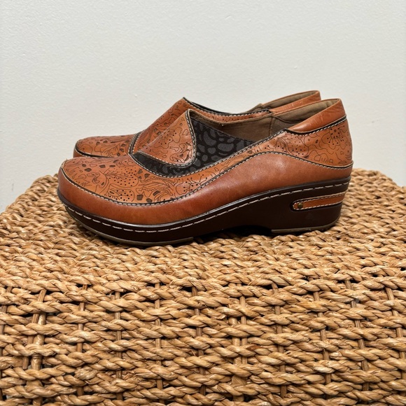 Spring Step L’Artiste Brankla Clog Camel Brown Tan Leather Artsy Boho EU 39. 8.5 - Picture 1 of 10